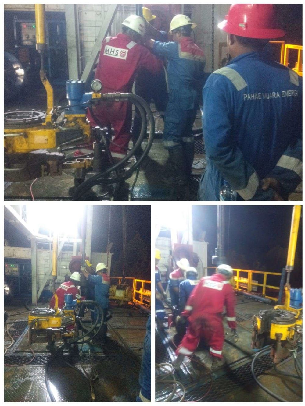 Crew performing well completion operations