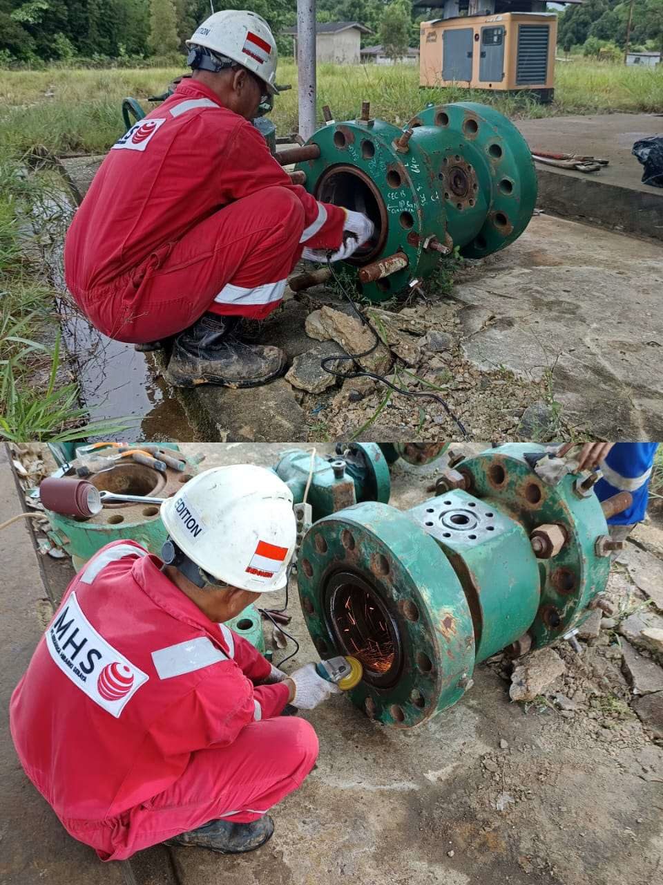 Technician servicing a valve in the field